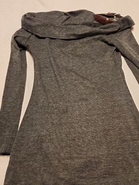 Long Sleeved Dress With wide Cowl Neckline